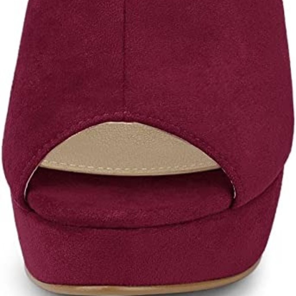 Allegra K Women's Open Toe Platform Chunky Heel Slides Sandals NEW in Box